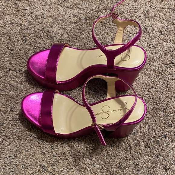 Jessica Simpson Shoes - Jessica Simpson Vibrant Pink Wedge Sandals